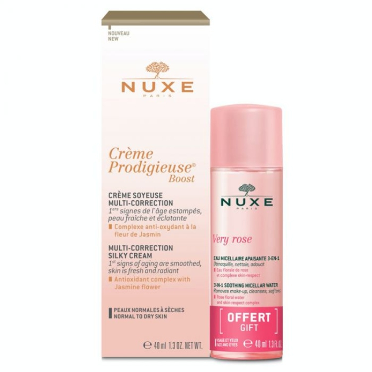 Nuxe Creme Prodigieuse Boost svilenkasta krema 40ml + Very Rose micelarna voda 40ml